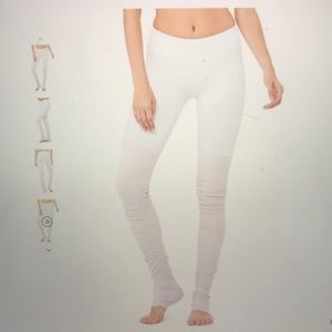 Alo Yoga Goddess Legging S White & Pink Like New